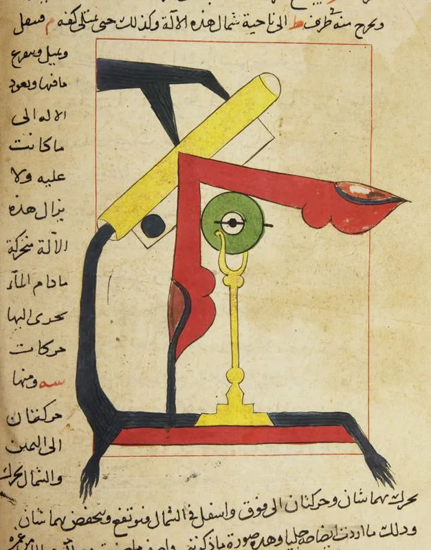 Untitled Image from Kitab al-jami' bayn al-'ilm wa-al-'amal al-nafi' fi sina'at al-hiyal, Staatsbibliothek Ms or Fol 3306 (ca. 17th century)
